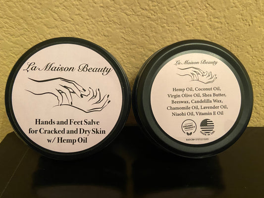 Hands and Feet Salve for Cracked and Dry Skin w/ Hemp Oil