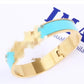2022 New Trend Enamel Hard Bracelets Big Name Design Letter Luxurious Jewelry Bracelet for Women Fashion Accessories Gift