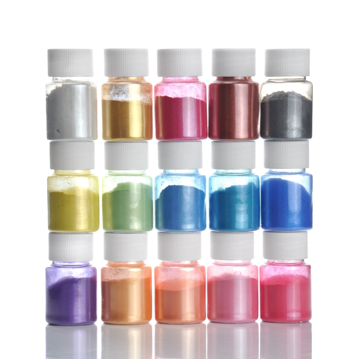 BIUTEE 50 Colors Mica Pigment Lip Gloss Pigment Glitter Beauty Lip Colors Art Design For Nail Art Make Up 10g 5g each
