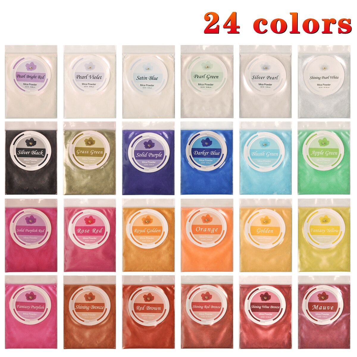 BIUTEE 50 Colors Mica Pigment Lip Gloss Pigment Glitter Beauty Lip Colors Art Design For Nail Art Make Up 10g 5g each