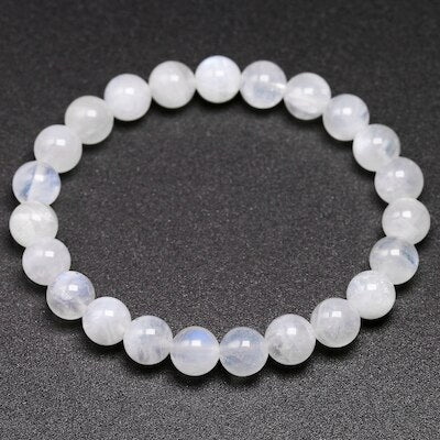 Natural rainbow Moonstone Women Bracelets Bangles Blue light Bracelets For Men Round Energy Stone Beads Handmade Jewellery Gift