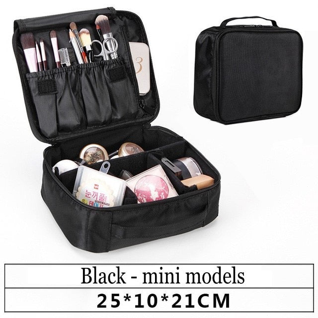Female PU Makeup Bag Tool Organizer Professional Artist Makeup Case New Travel Beauty Cosmetic Bag Nail Make Up Storage Box